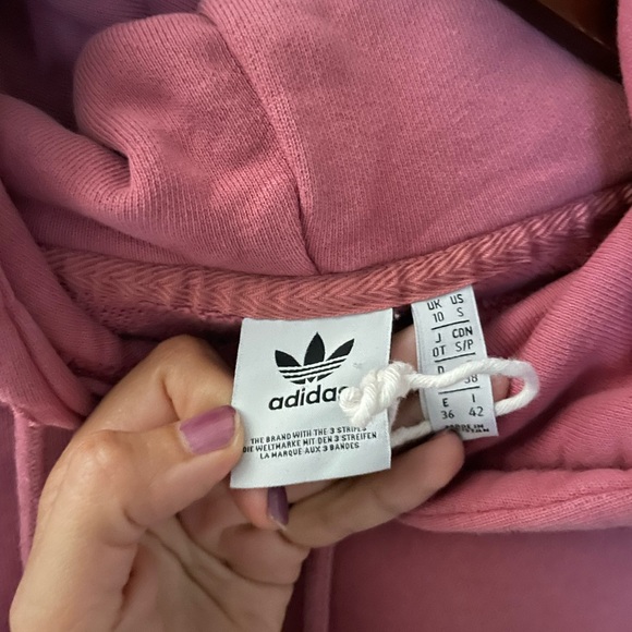 Pink Adidas Cropped Sweatshirt - Picture 4 of 4